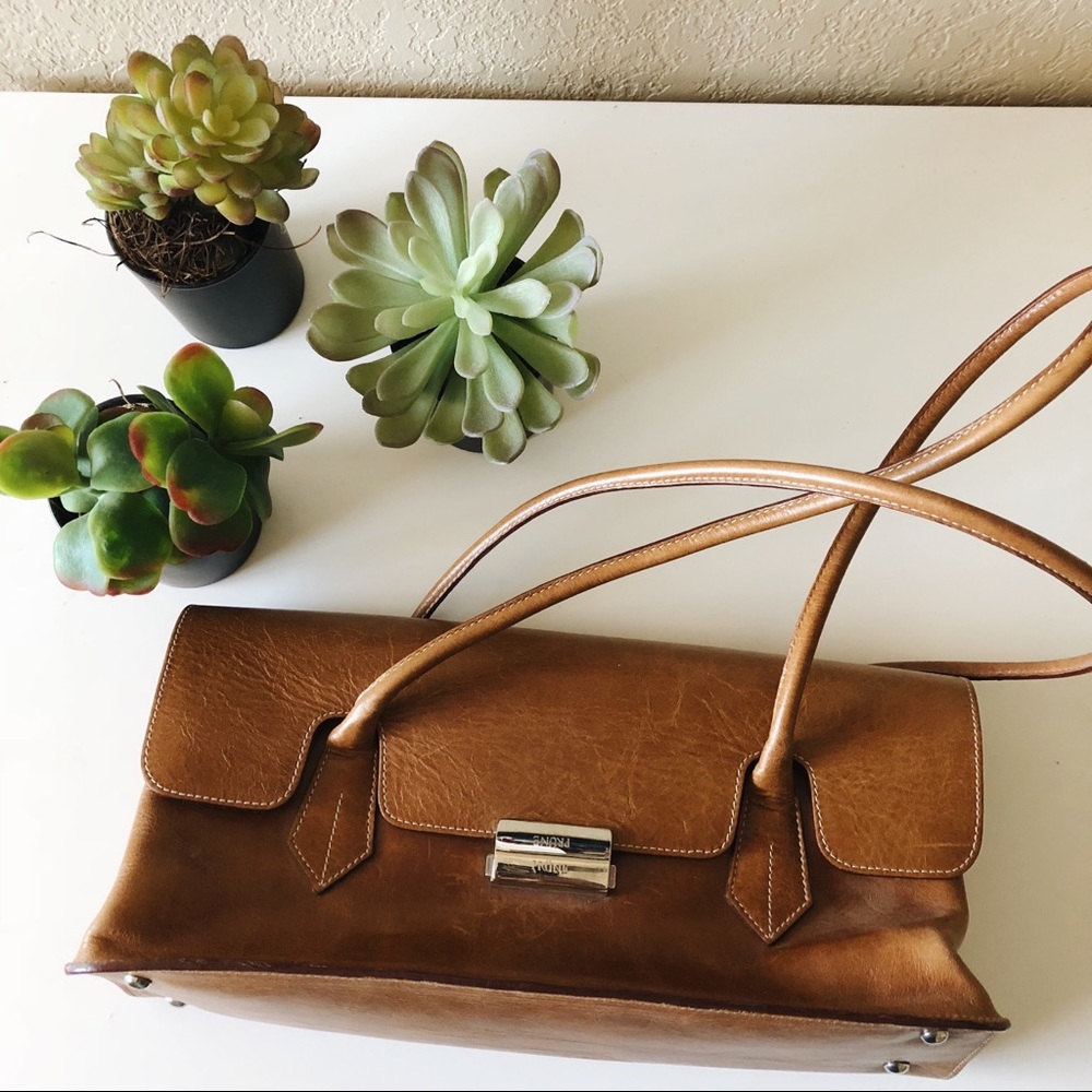 Tan Prune Shoulder Purse